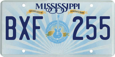 MS license plate BXF255