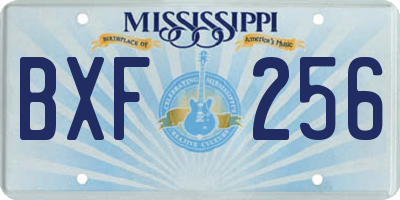 MS license plate BXF256