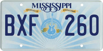 MS license plate BXF260