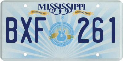 MS license plate BXF261
