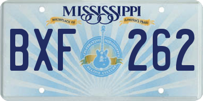 MS license plate BXF262