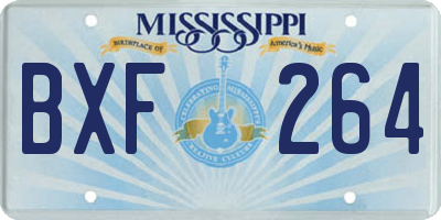 MS license plate BXF264