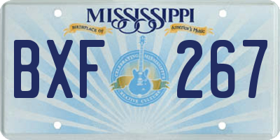 MS license plate BXF267