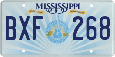 MS license plate BXF268