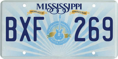 MS license plate BXF269