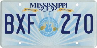 MS license plate BXF270