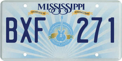 MS license plate BXF271