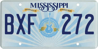 MS license plate BXF272
