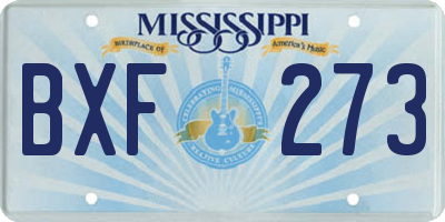 MS license plate BXF273