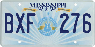 MS license plate BXF276