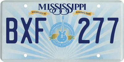 MS license plate BXF277