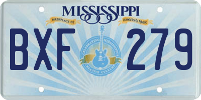 MS license plate BXF279