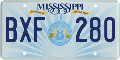 MS license plate BXF280