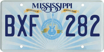 MS license plate BXF282