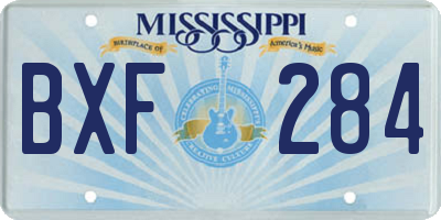 MS license plate BXF284