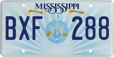 MS license plate BXF288