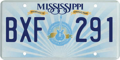 MS license plate BXF291