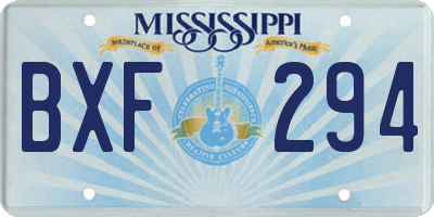 MS license plate BXF294