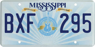 MS license plate BXF295