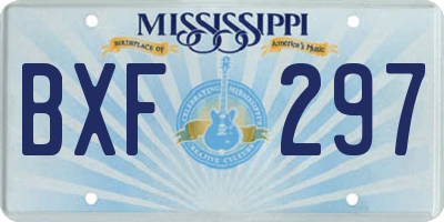 MS license plate BXF297