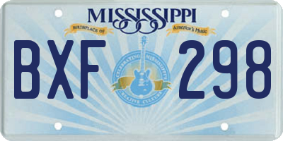 MS license plate BXF298