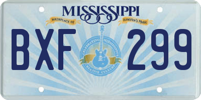 MS license plate BXF299