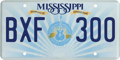 MS license plate BXF300