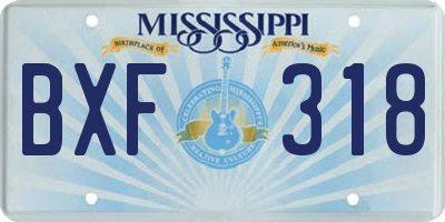 MS license plate BXF318