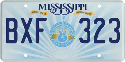 MS license plate BXF323