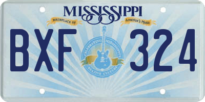 MS license plate BXF324