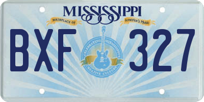 MS license plate BXF327