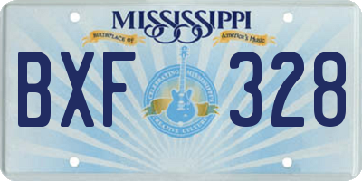 MS license plate BXF328