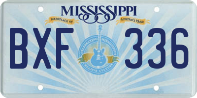 MS license plate BXF336