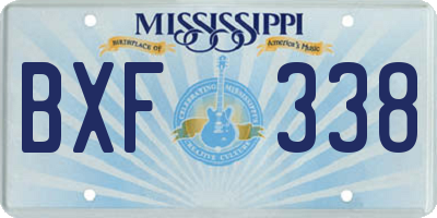 MS license plate BXF338