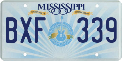 MS license plate BXF339