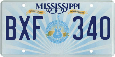 MS license plate BXF340
