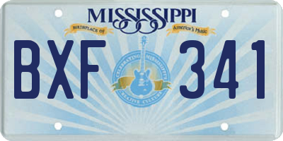 MS license plate BXF341