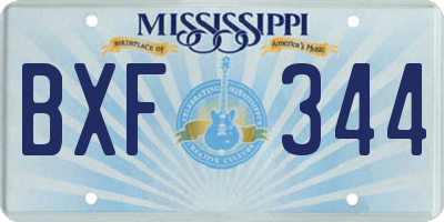 MS license plate BXF344