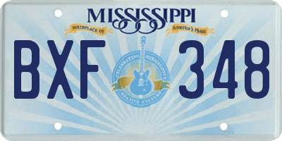 MS license plate BXF348