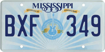 MS license plate BXF349
