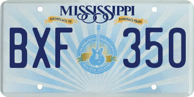 MS license plate BXF350
