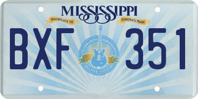 MS license plate BXF351