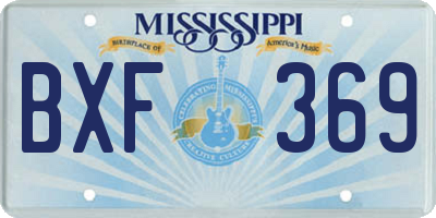 MS license plate BXF369