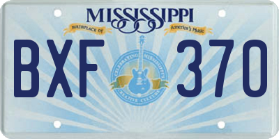 MS license plate BXF370