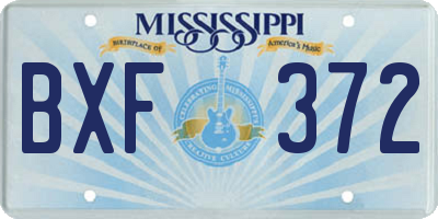MS license plate BXF372