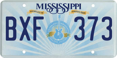 MS license plate BXF373
