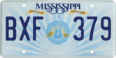 MS license plate BXF379