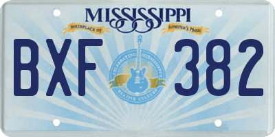MS license plate BXF382