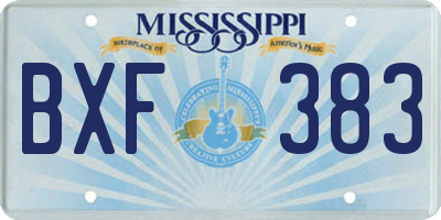 MS license plate BXF383