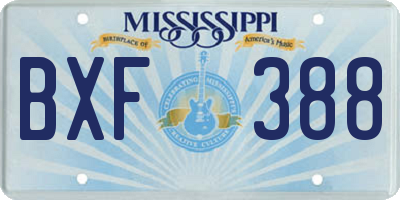 MS license plate BXF388